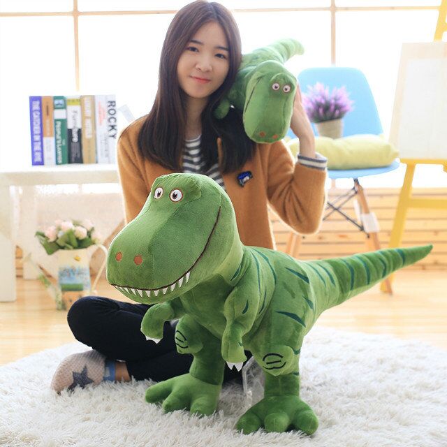 t-rex soft plush toy green