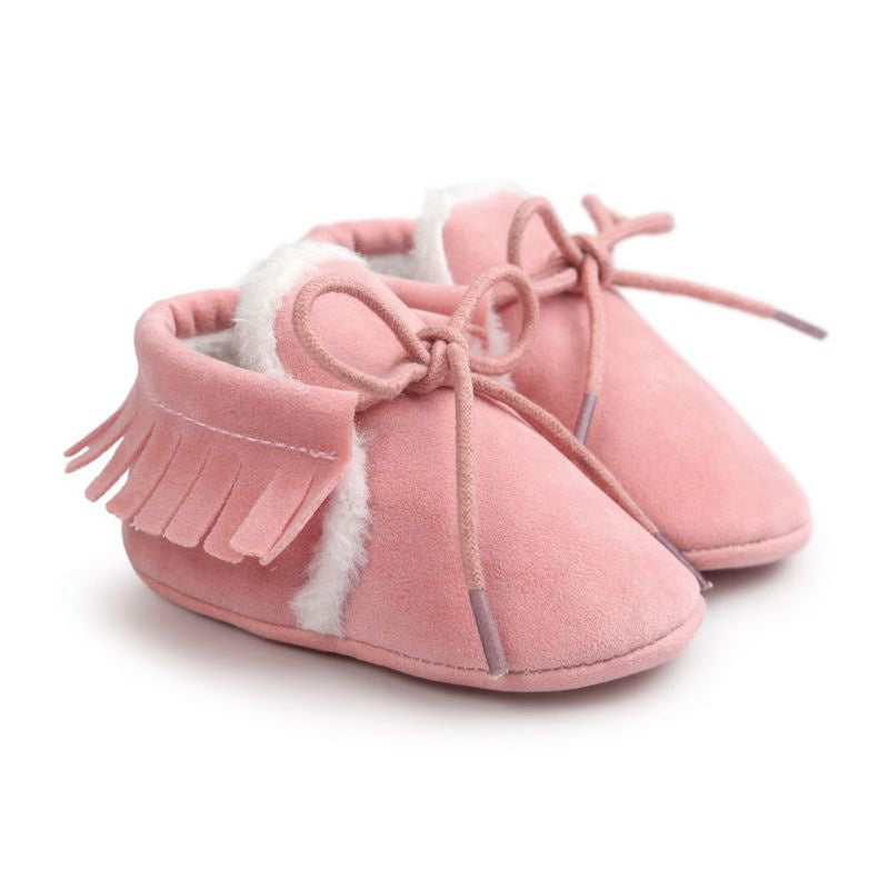 baby lace-up moccasin pink