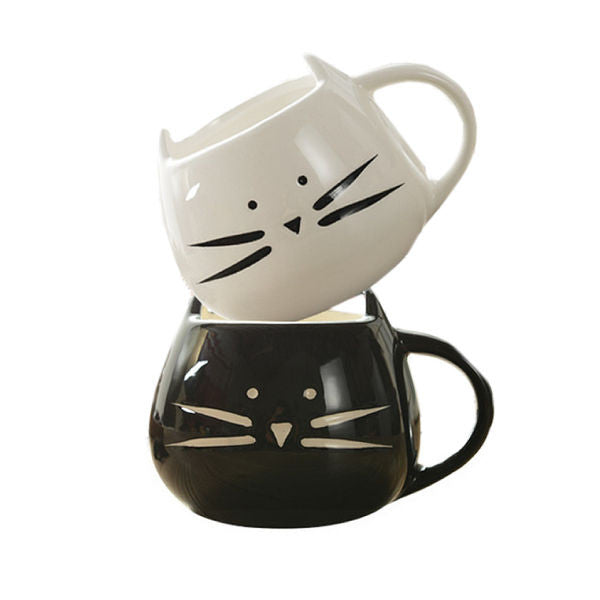 Cat lovers mug black and white