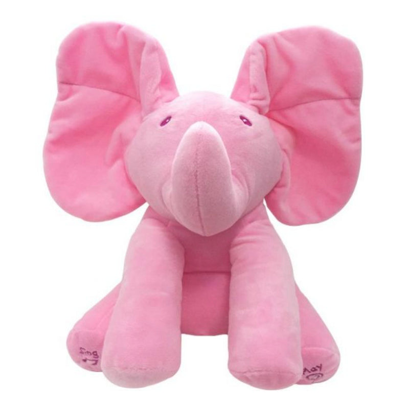 peek-a-boo singing elephant toy pink