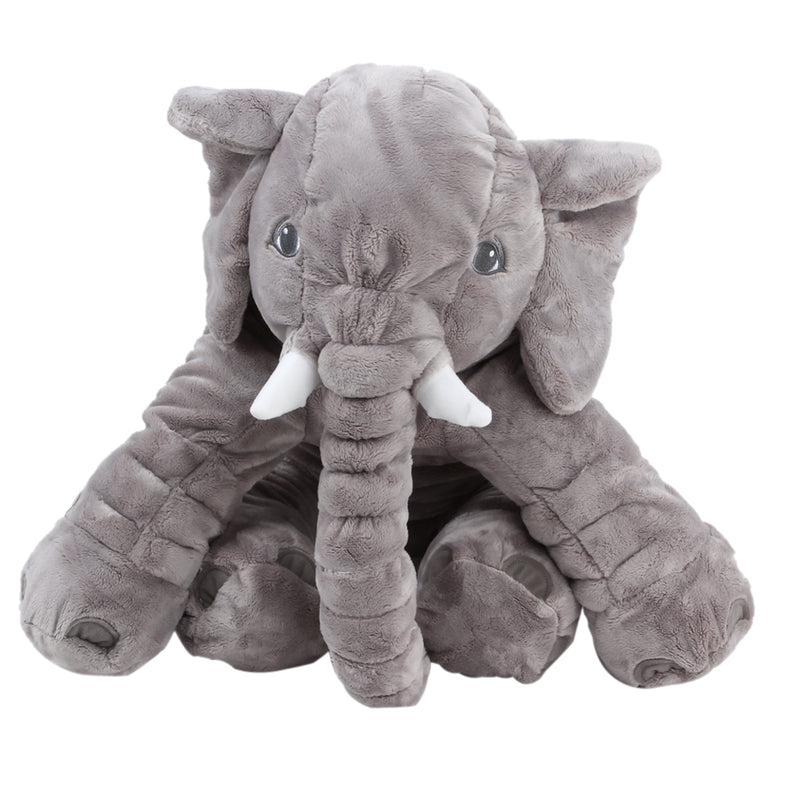 large plush elephant soft toy grey
