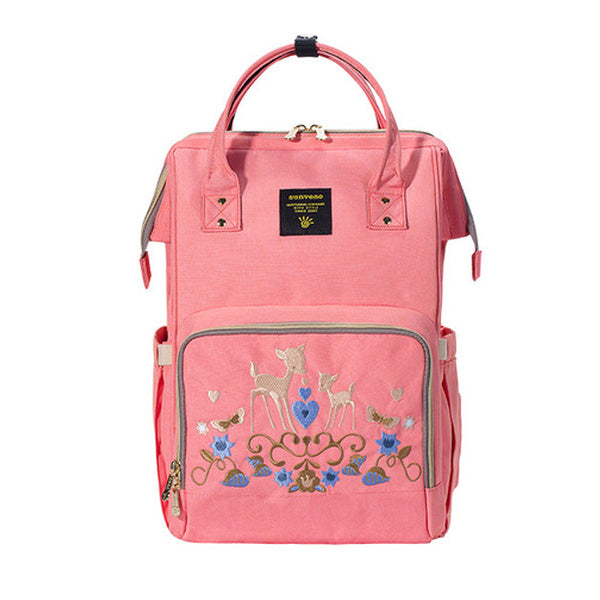 backpack diaper bag - deer pink