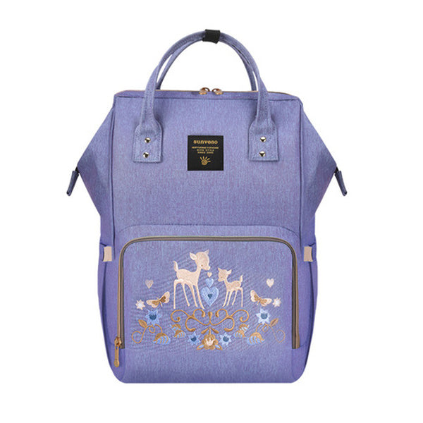 backpack diaper bag - deer purple