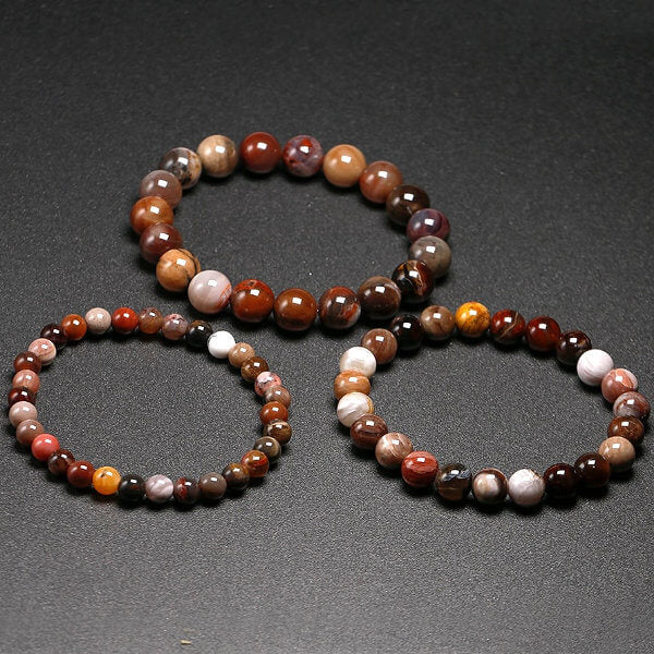 fossilised wood gemstone bracelets