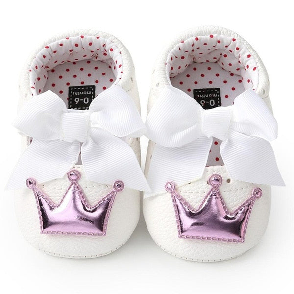 princess baby shoes - white