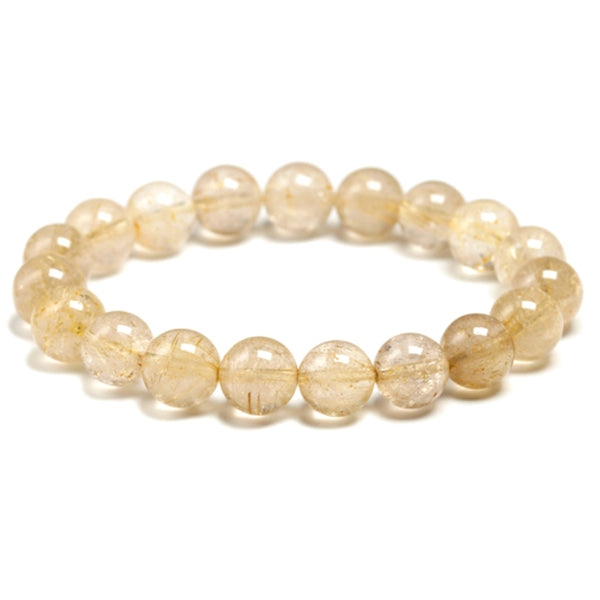 golden rutilated quartz gemstone bracelet 10mm