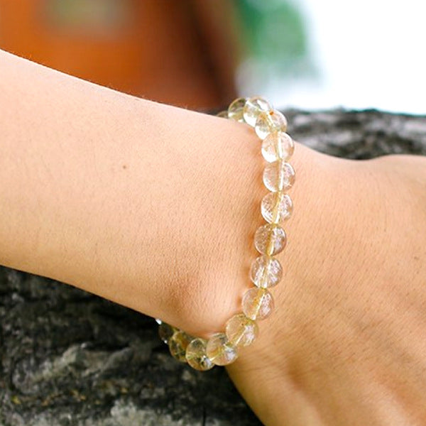 Rutilated quartz beaded bracelet