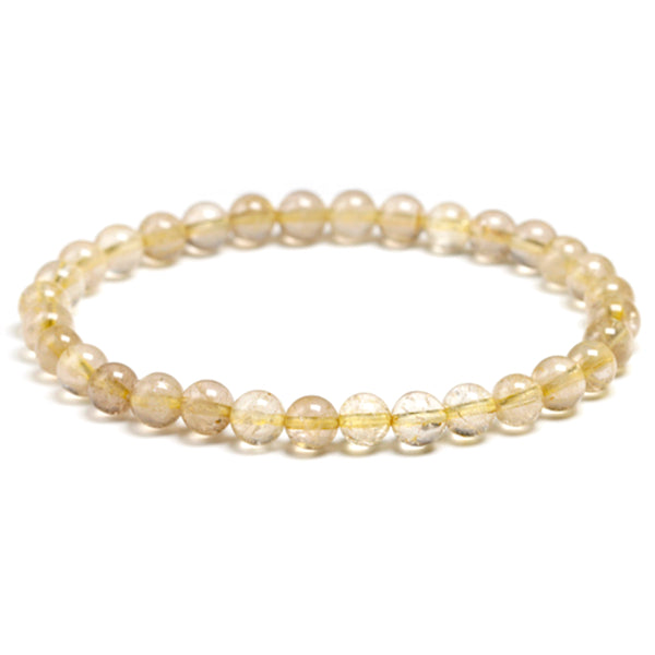 golden rutilated quartz gemstone bracelet 6mm