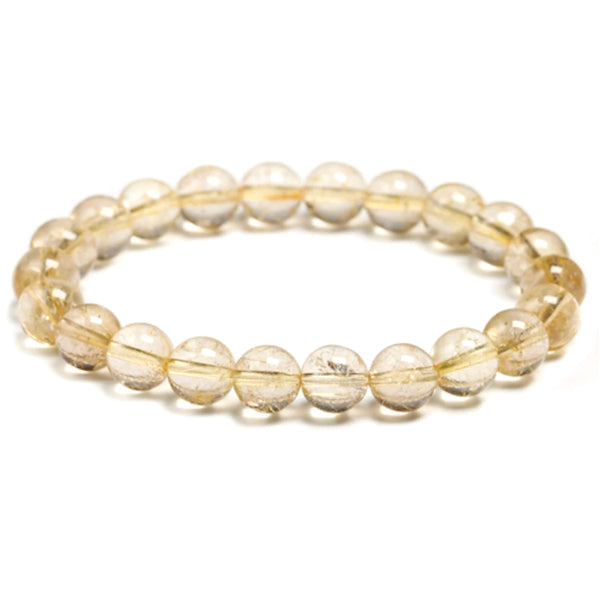 golden rutilated quartz gemstone bracelet 8mm