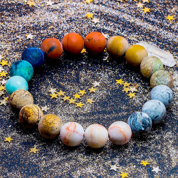 planets solar system natural stone bracelet