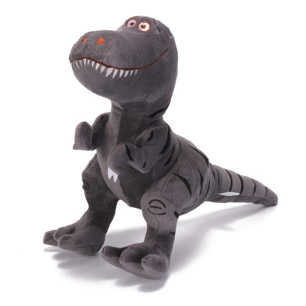 t-rex soft plush toy grey