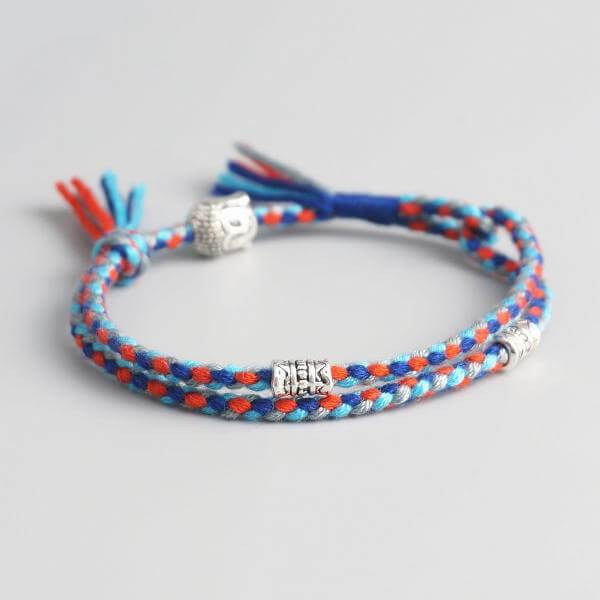 tibetan blue braided luck rope bracelet