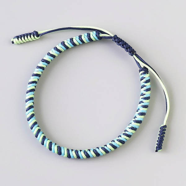 tibetan rope bracelets elemental harmony blue-green