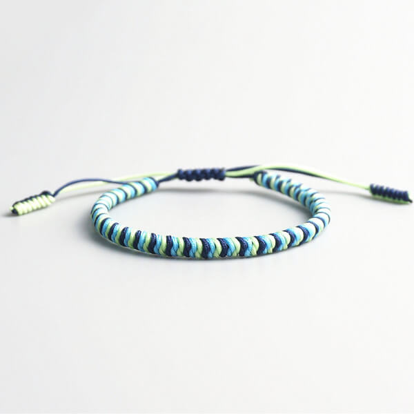 tibetan rope bracelets elemental harmony blue-green