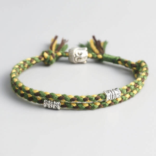 tibetan health and unity rope bracelet green