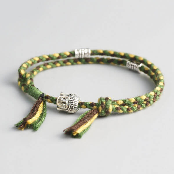 tibetan health and unity rope bracelet green