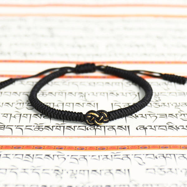 tibetan eternity knot rope bracelet black