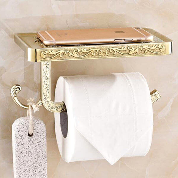 toilet paper roll holder - gold