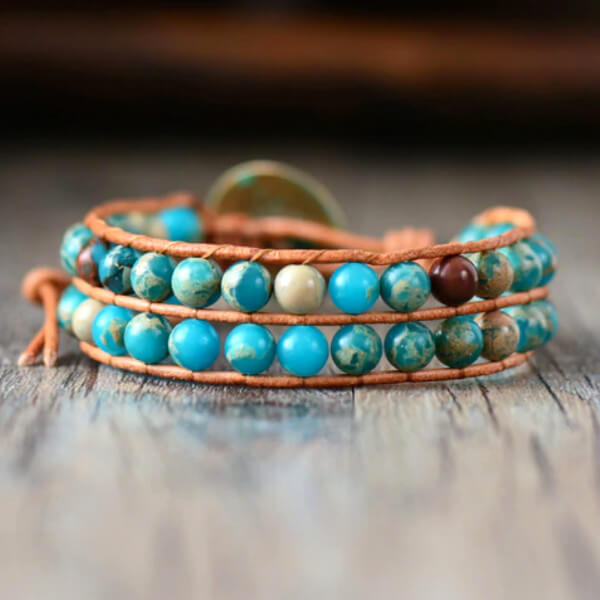 double layer turquoise jasper bracelet