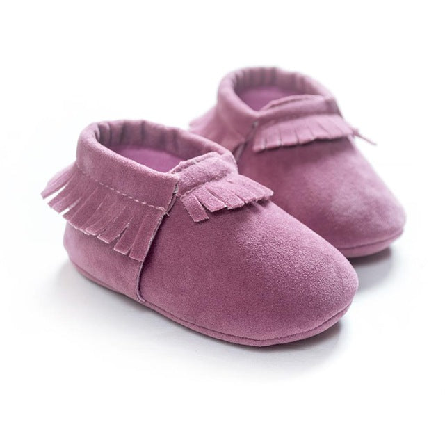 baby leather moccasins violet