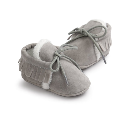 baby lace-up moccasin grey