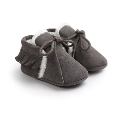 baby lace-up moccasin charcoal